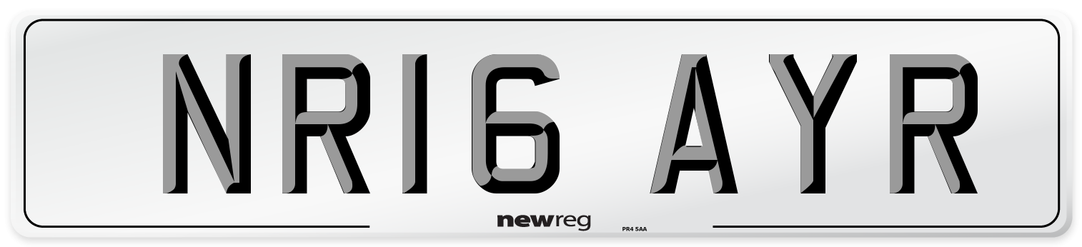 NR16 AYR Number Plate from New Reg